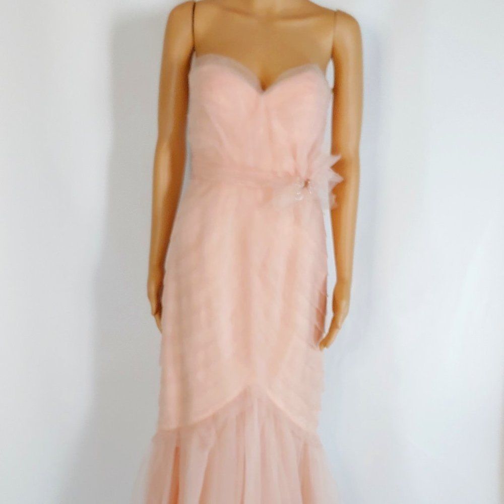 NWT Mignon Mermaid Style Long Gown in Light Peach